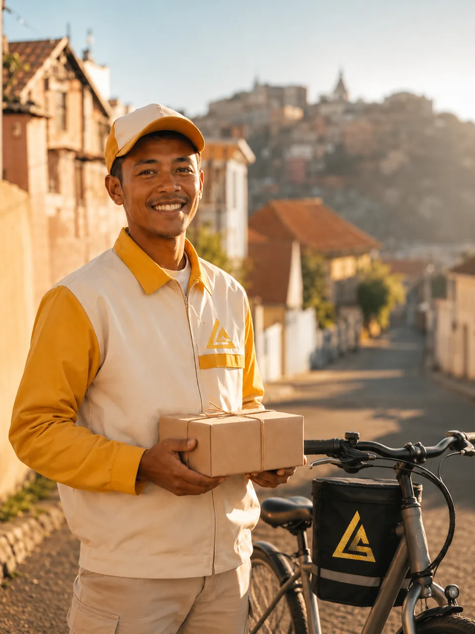 Coursier Livreoo à vélo à Antananarivo